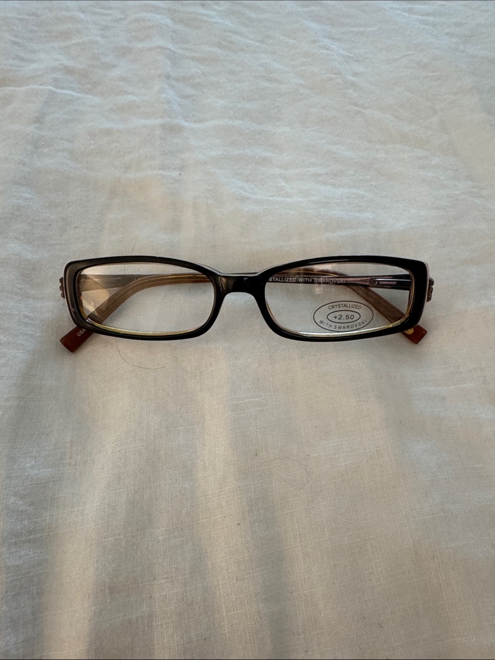 Jimmy Crystal Reading Glasses in Dark Brown - +2.50 - Picture 3 of 3